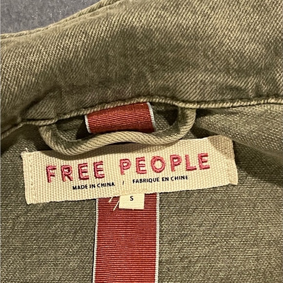 Free People jean jacket women’s‎ size small NWOT green - Picture 6 of 11